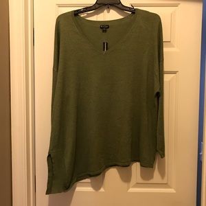 NWT 3X Green Asymmetrical Sweater